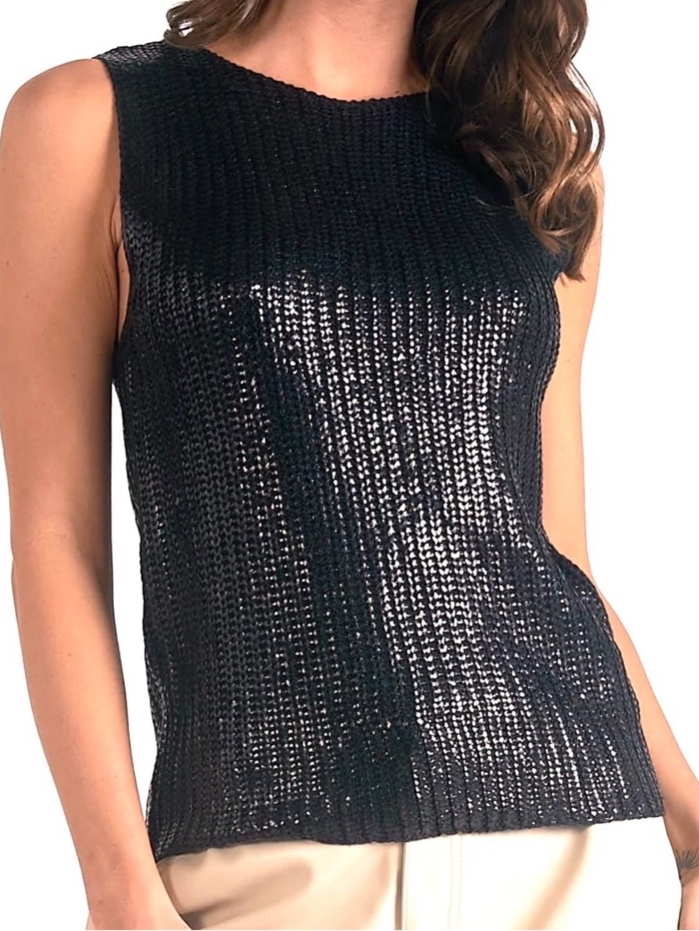 Elan Shine on sleeveless sweater